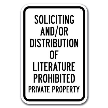 Signmission Safety Sign, 12 in Height, Aluminum, 18 in Length, No Solicting - Soliciti A-1218 No Solicting - Soliciti